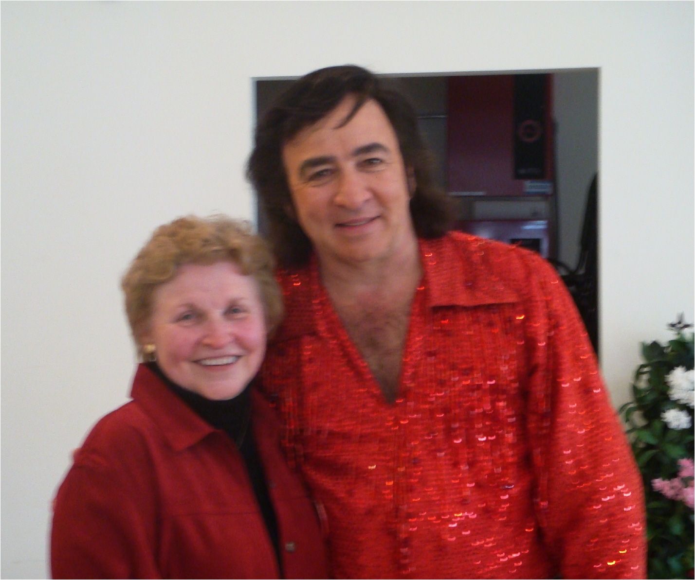 Neil Diamond impersonator Tom Sadge is pictured with a Dover DE birthday celebrant shortly after he entertained her family and friends at her surprise birthday party! Thank you, Susan, for the photo.